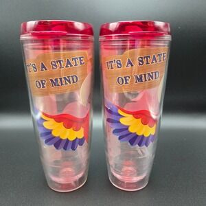 Margaritaville 26oz Insulated Tumbler Set of 2 It's A State of Mind Red Lids USA
